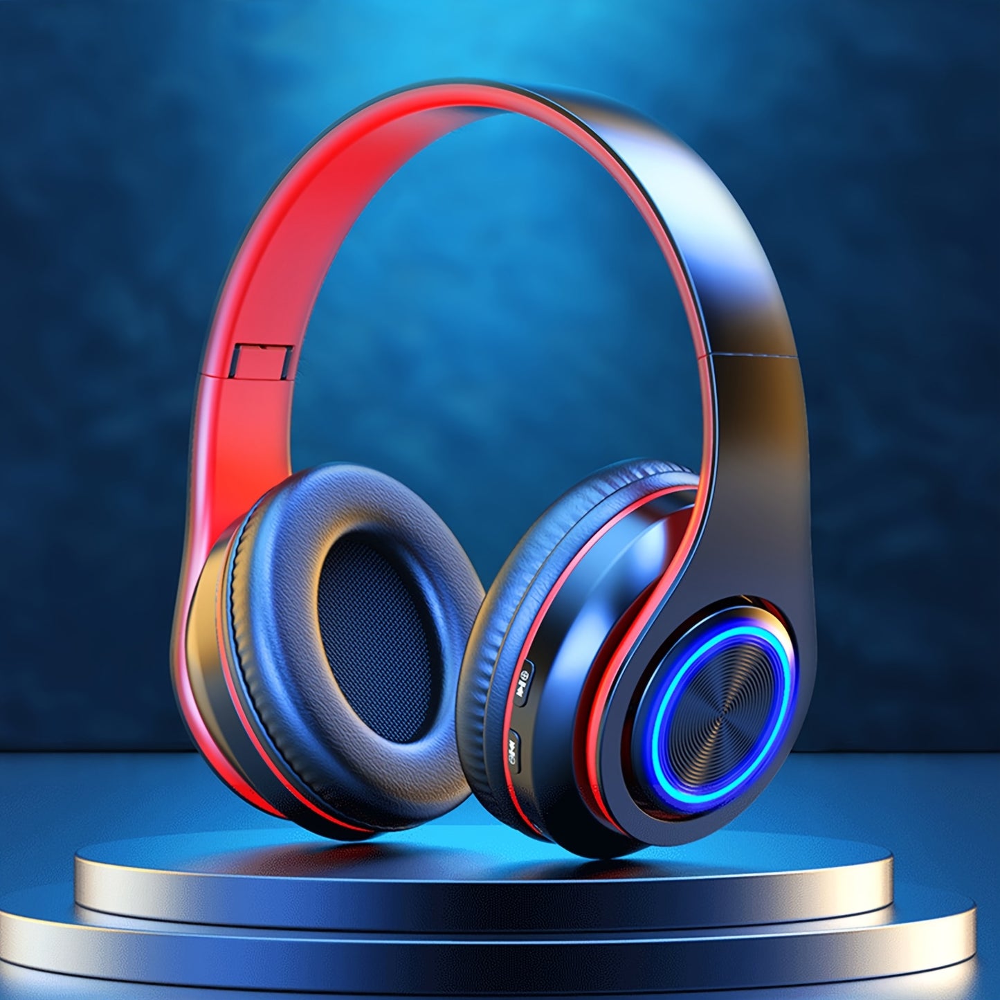 Wireless Headphones, 2025 NEW Headset Subwoofer 5.3 Mobile Computer Game Music Sports Over Ear Earphones, Headphones Wtih LED Light, Portable Folding Headphone Active Noise Canceling Headphones, Wireless Headphones with Deep