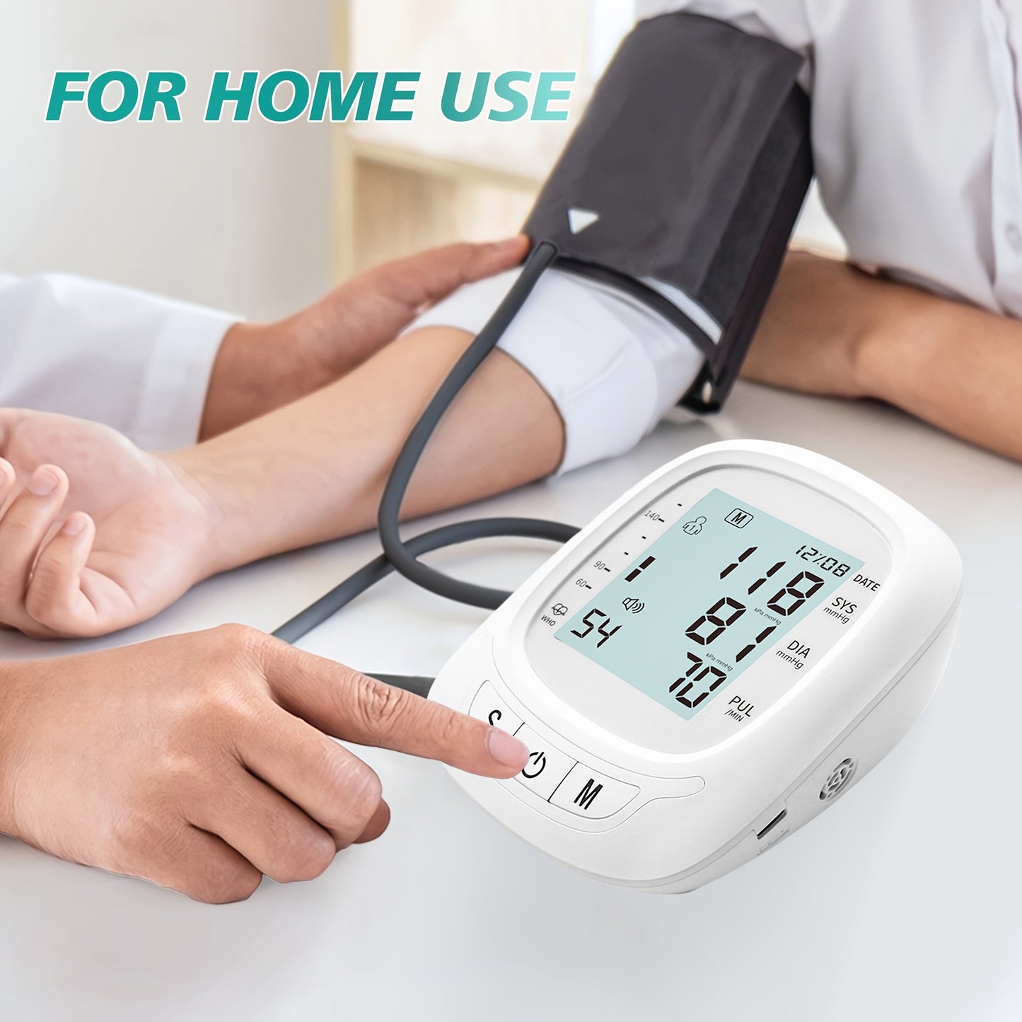 Blood Pressure Machine For Adults, Fully Automatic Blood Pressure Meter, Digital LCD Display, Simple Operation, Cuffs Can Be Adjusted, Suitable For Family High And Low Blood Pressure, Arrhythmia Test, Elderly Health Guards.Ba
