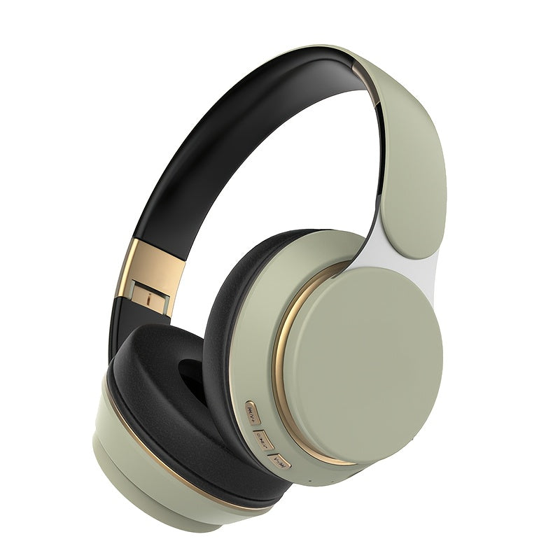 Wireless Headphones, Portable Over Ear Headphones, Foldable Headphones With Mic, FM Radio, 3.5MM AUX Cable, Soft-Earpads, Support TF Card Play For Travel Home Office Cellphone PC