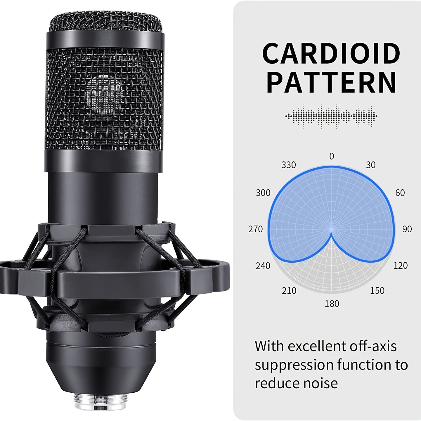192kHz/24Bit Professional USB Microphone, Plug & Play PC Computer Condenser Cardioid Mic Kit with Sound Advanced Chipset for Streaming, Podcast, Studio Recording and Games