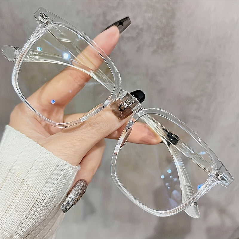 Stylish TR Square Frame Glasses - Ultra-Lightweight, Clear Lens, Casual Fashion, Computer Eyewear for Women and Men - Perfect for Everyday Wear