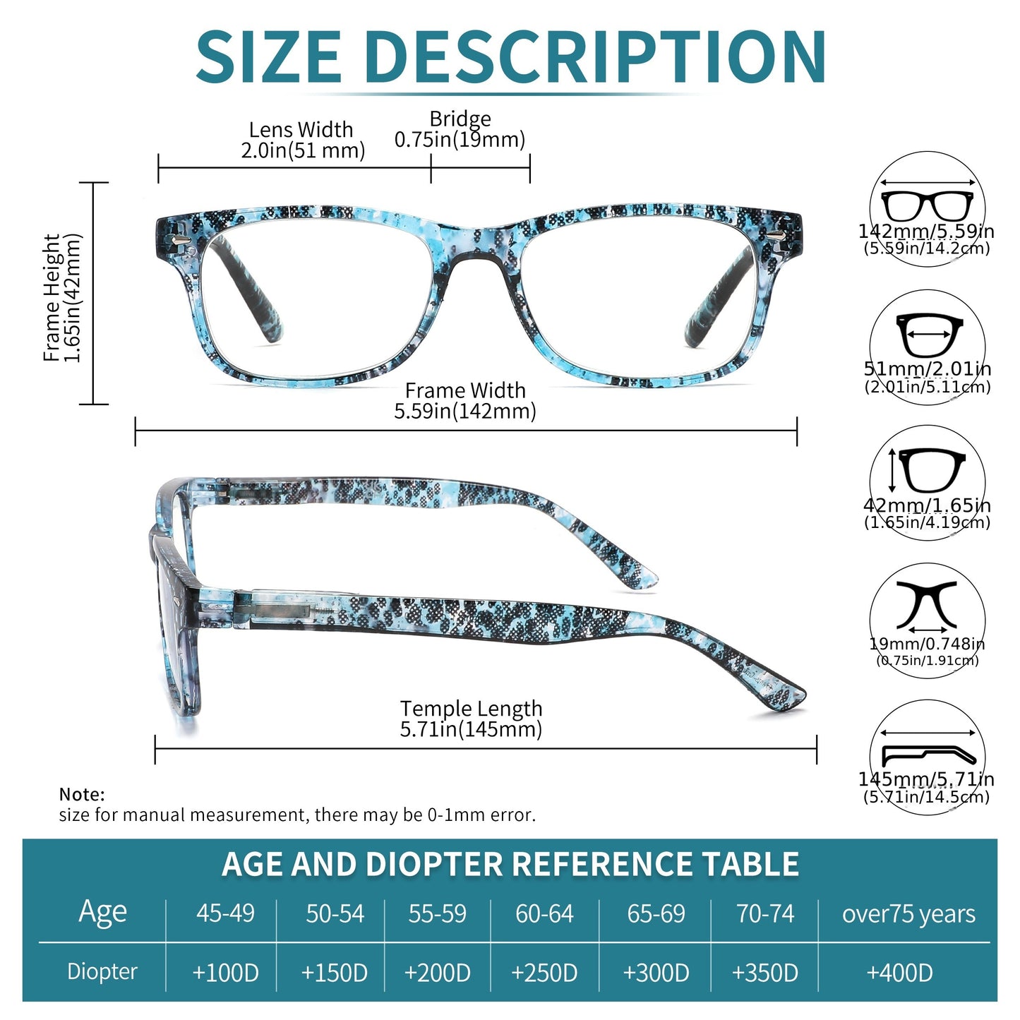 4Pack Women's Anti-blue Glasses, Women's Computer Glasses, Anti-glare Glasses