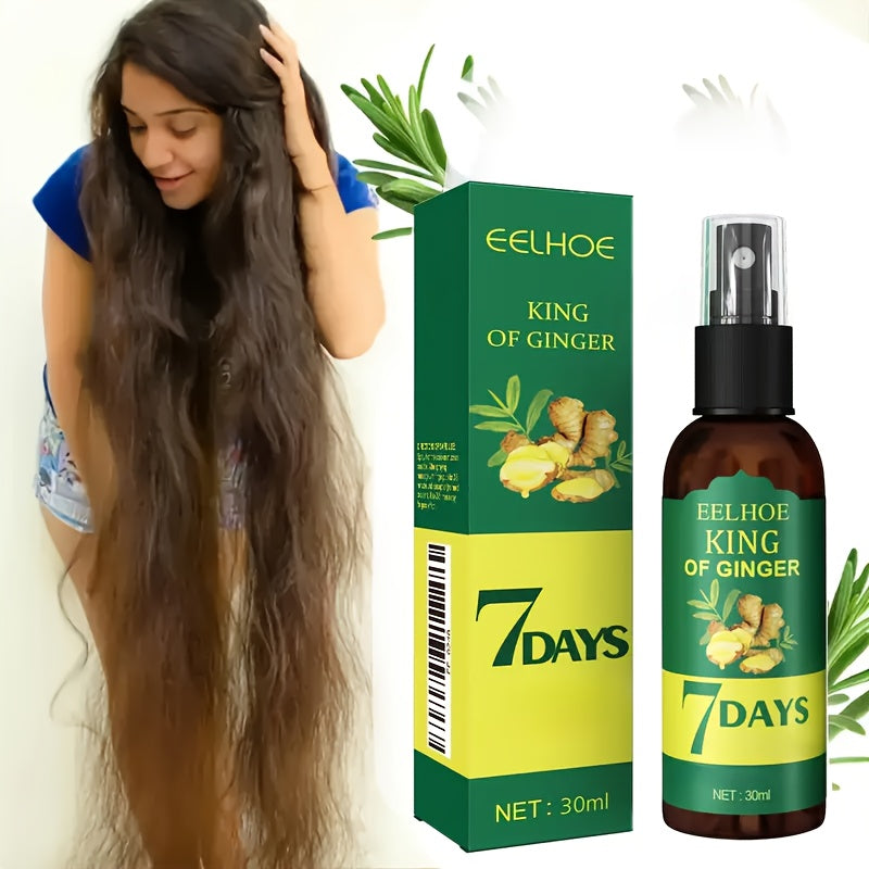 2pcs 7 Days Ginger Hair Spray, Ginger Hair Oil & Biotin Hair Serum - Specially Designed For Men & Women With Thin & Dry Damaged Hair - Essential Oil Hair Care Liquid.