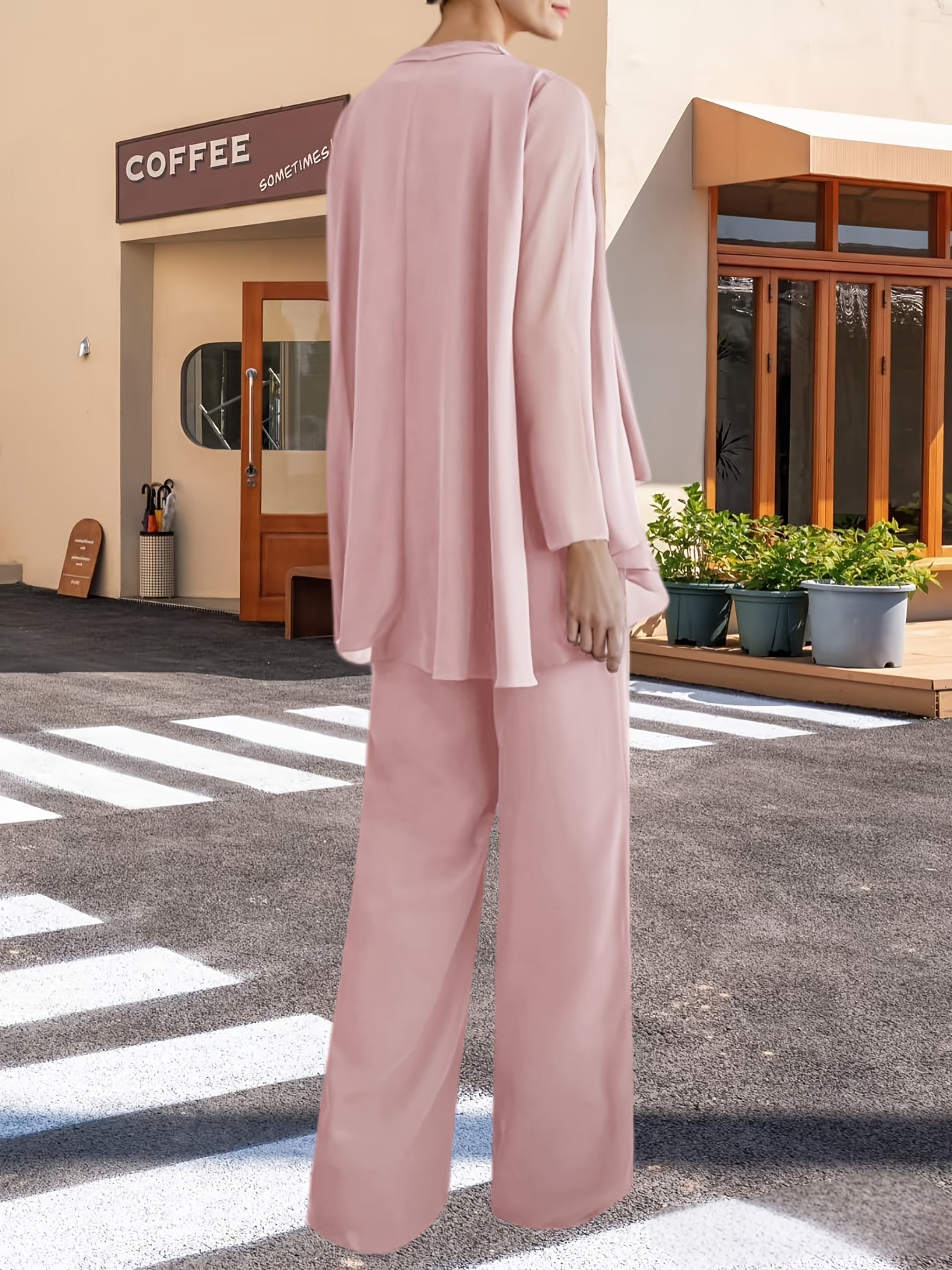 Women'S 3pcs Lace Pants Suits Mother Of Bride Dressy Elegant Sets Wedding Formal Outfit