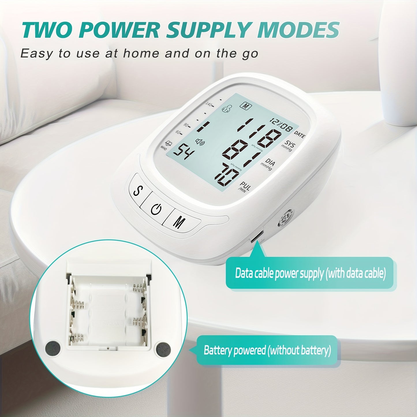 Blood Pressure Machine For Adults, Fully Automatic Blood Pressure Meter, Digital LCD Display, Simple Operation, Cuffs Can Be Adjusted, Suitable For Family High And Low Blood Pressure, Arrhythmia Test, Elderly Health Guards.Ba