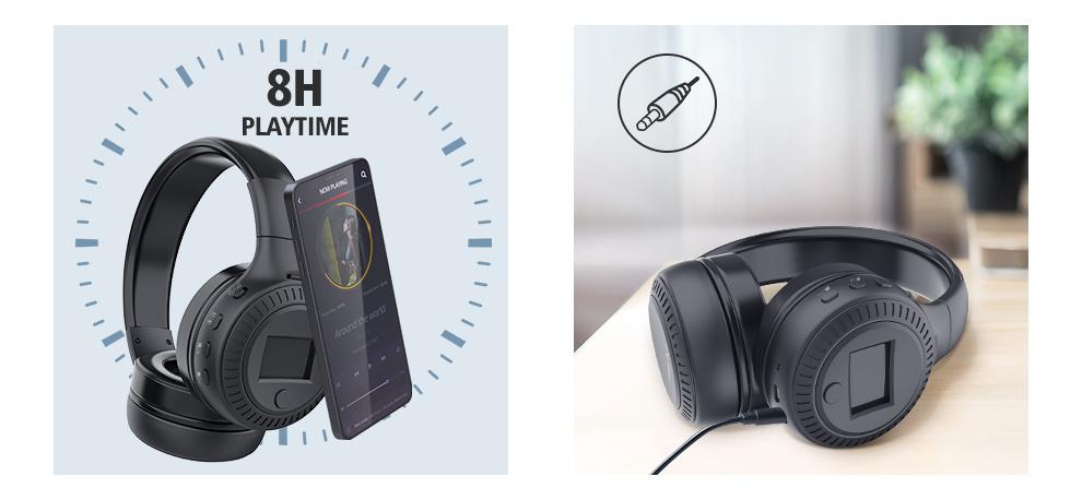 Zealot B19 Wireless Headphones Headset Stereo Earphone With FM Radio Microphone For Computer Phone Compatible With TF Aux