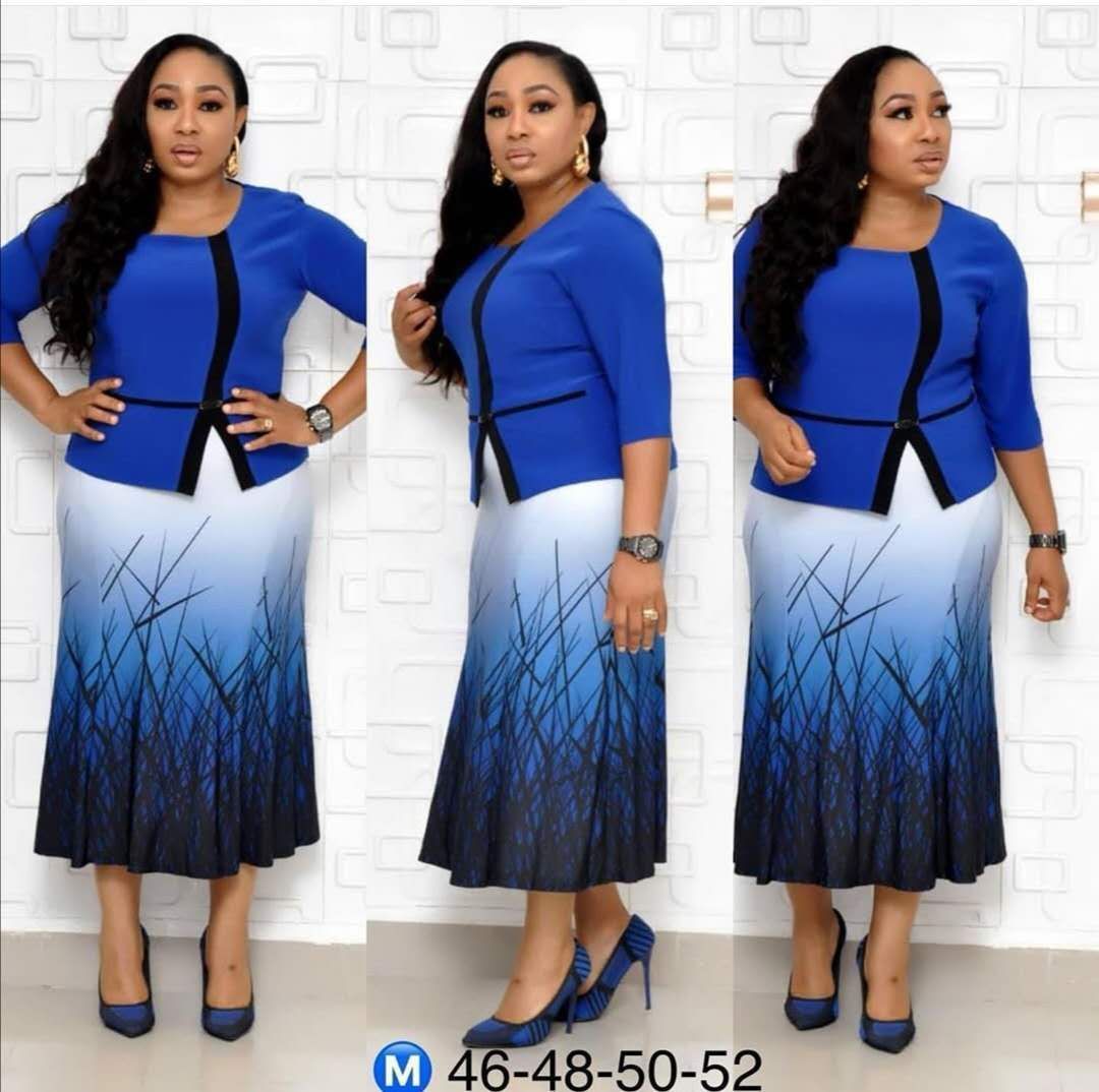 Printed Mid-length Dress African Mother Dress