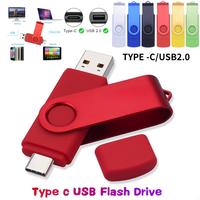 USB 2.0 Type C OTG Pen Drive 2 in 1 High Speed Pendrive, 512MB/32GB/100GB, USB Stick