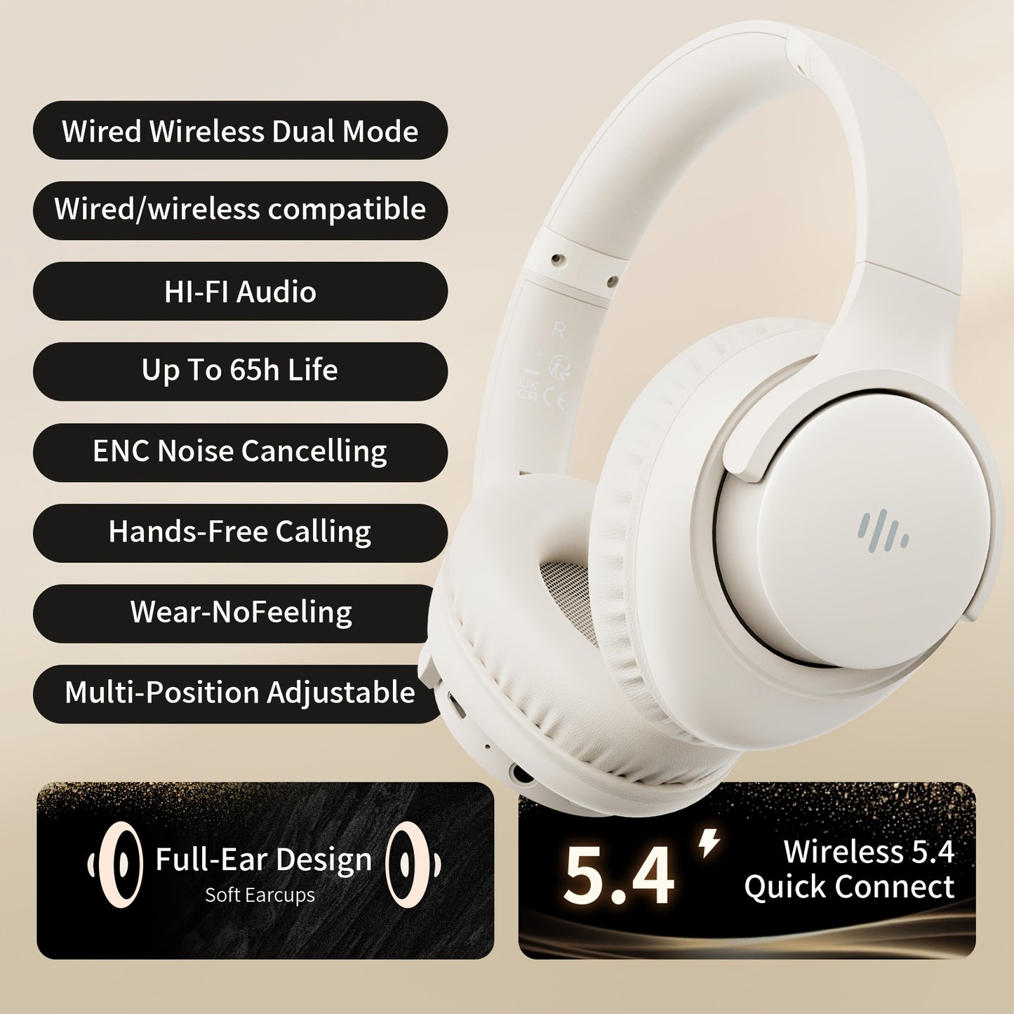 Over-Ear Headphones With Microphone, Lightweight Foldable & Portable Stereo Bass Headphones, Hands-Free Calling, Ideal For Gaming & PC & Mobile Phones Use, Gaming Headphones | Noise Isolating Headphones | Foldable Headphones