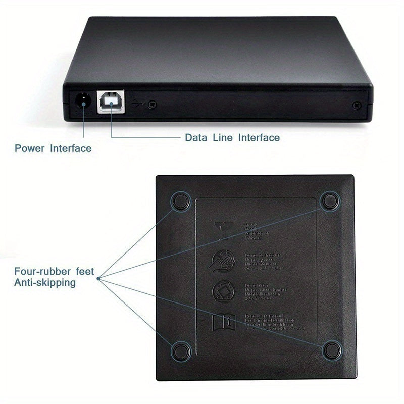 External CD DVD Drive, USB 2.0 Slim Protable External CD-RW Drive DVD-RW Burner Writer Player For Laptop Notebook PC Desktop Computer