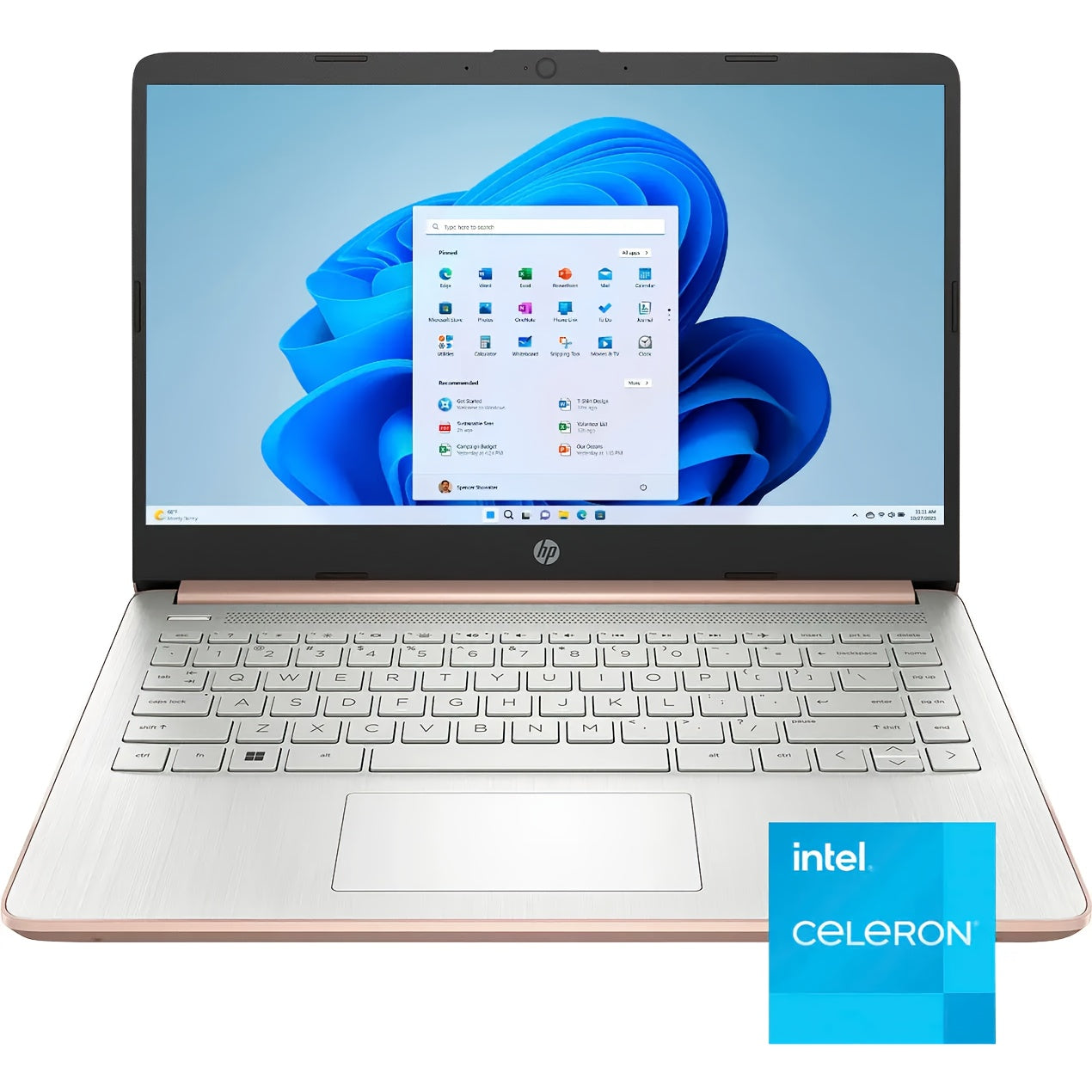 HP Ultral Light 14" Laptop, Intel Quad-Core N4120, 8GB RAM, Anti-Glare HD Display - 256GB Storage(128GB EMMC+ 128GB SD Card), Webcam, Windows 11 Home In S Mode