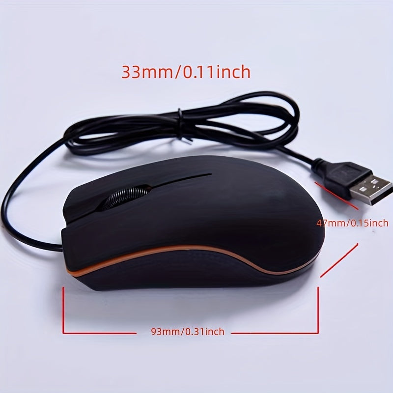 Wired USB Mouse For Computers And Laptops, For Right Or Left Hand Use, Ergonomic Computer Mouse With Durable Clicks