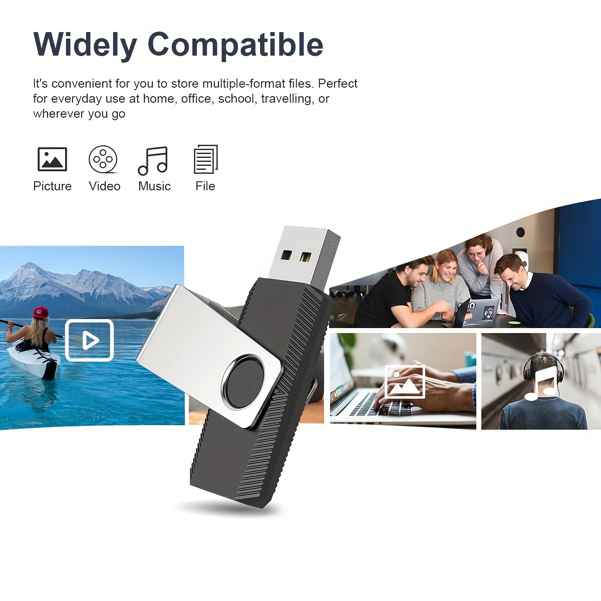2pcs Aiibe USB 2.0 Flash Drives with LED Light - High-Speed Portable External Storage Sticks, 128GB/64GB/16GB/8GB Capacity Options for PC, MacBook, TV, Car