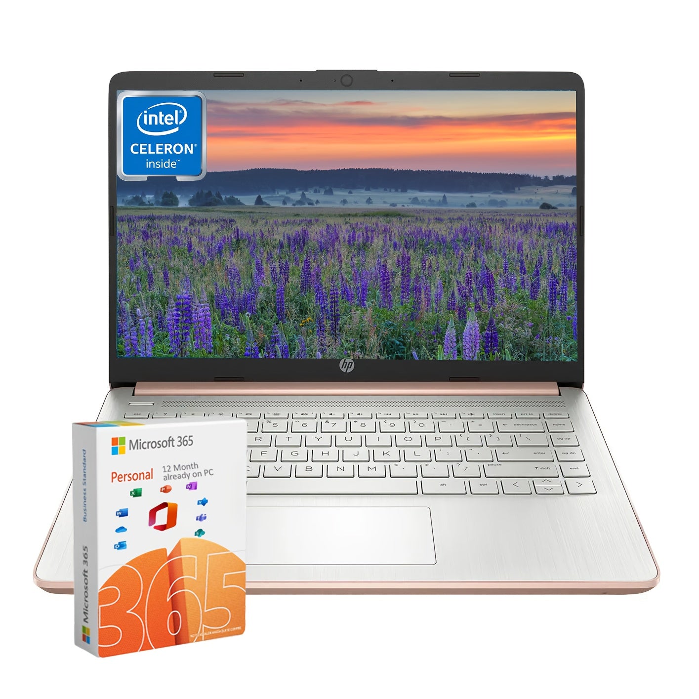 HP Ultral Light 14" Laptop, Intel Quad-Core N4120, 8GB RAM, Anti-Glare HD Display - 256GB Storage(128GB EMMC+ 128GB SD Card), Webcam, Windows 11 Home In S Mode