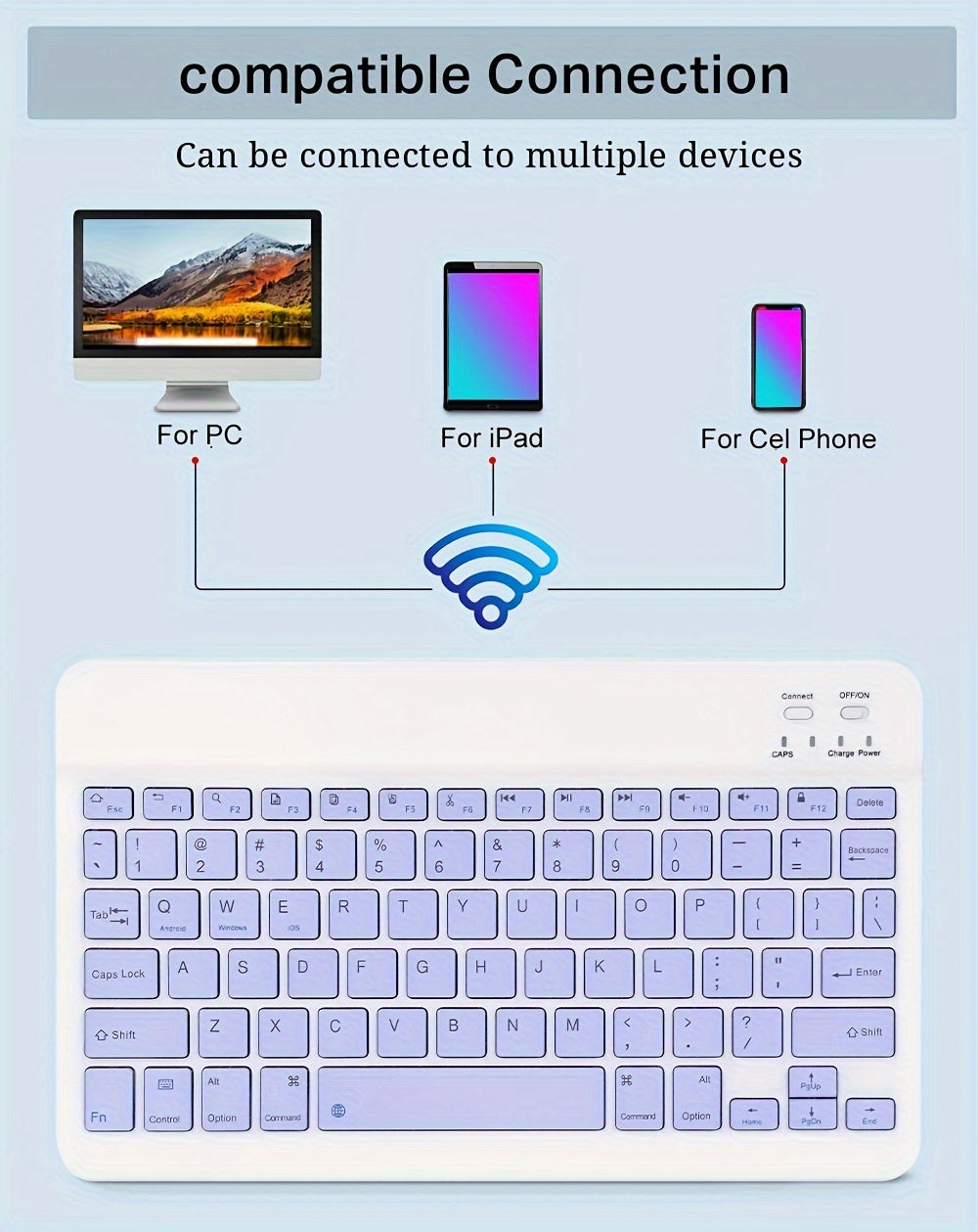 Ultra-Slim Portable BT Keyboard - Wireless Keyboard And Mouse Set, Suitable For IPad, Tablet, Laptop, Office Computer