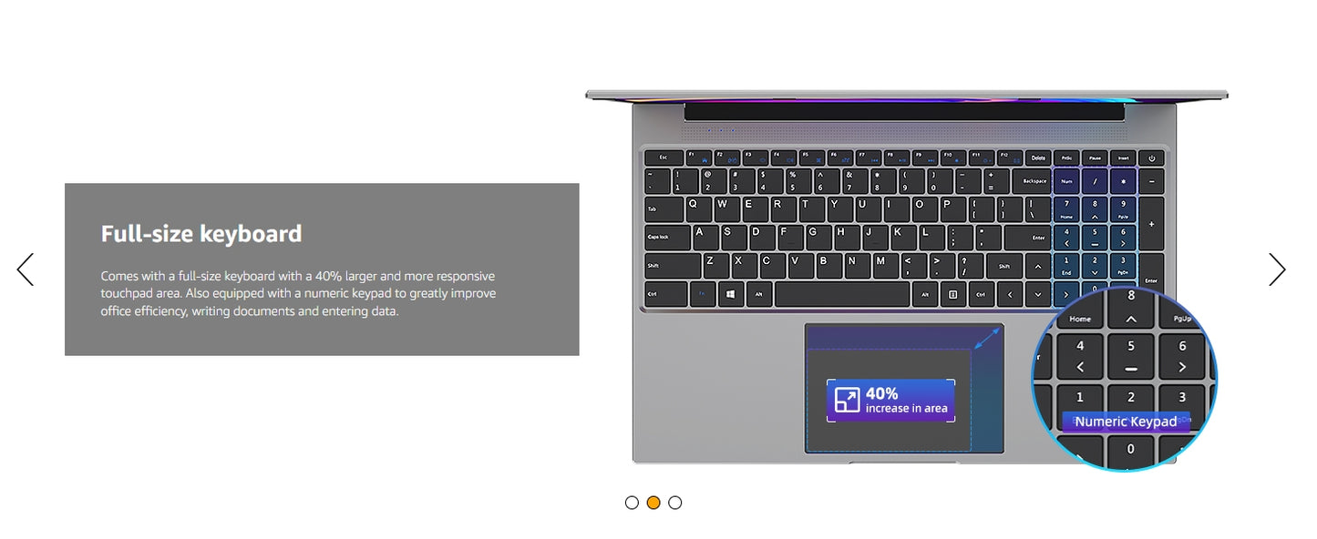 Laptop 16 Inch, 16GB DDR5 512GB SSD, Quad Core N100 CPU, FHD IPS 1200P Display, Notebook Computers with Cooling System, 38WH Battery, 2.4G+5G WiFi.