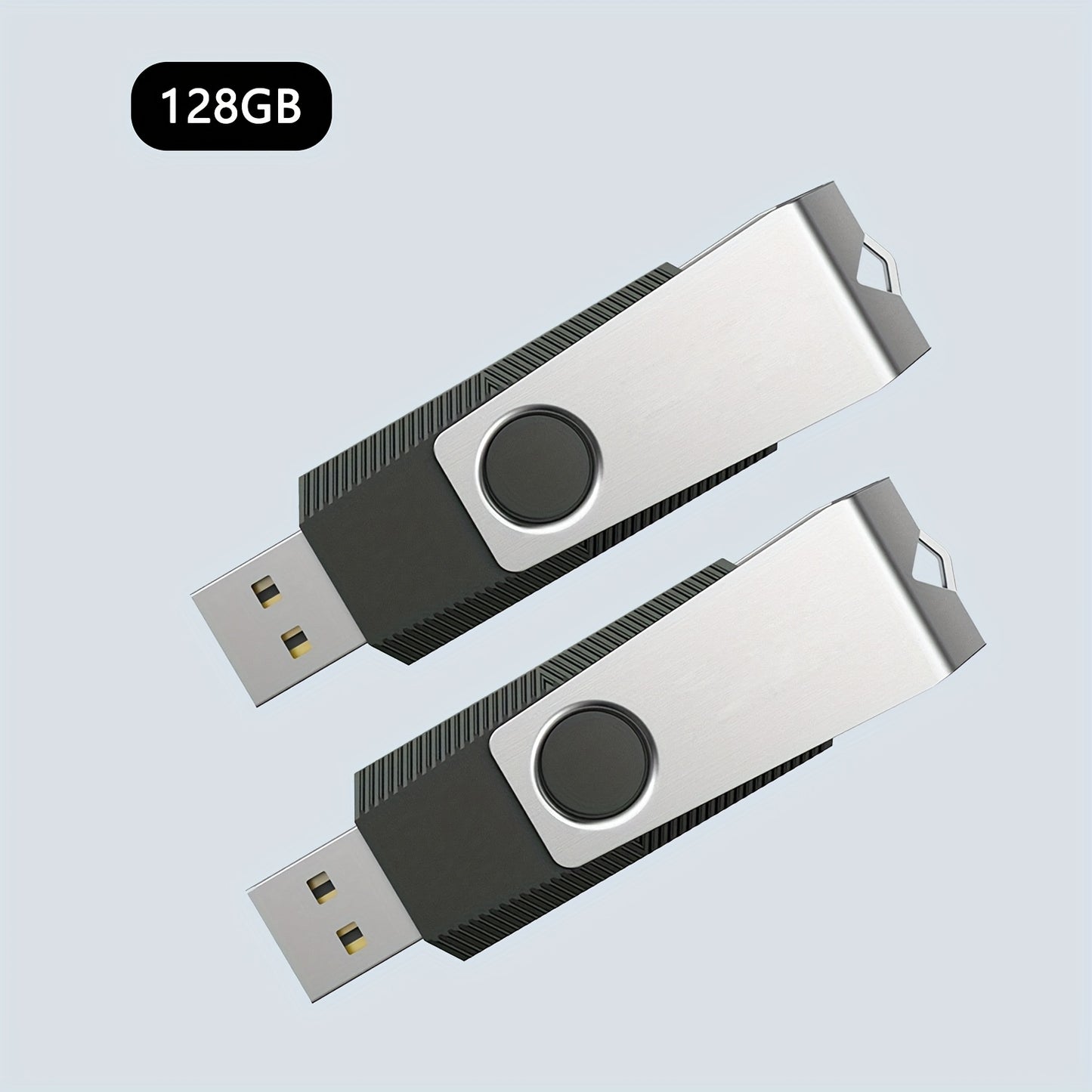 2pcs Aiibe USB 2.0 Flash Drives with LED Light - High-Speed Portable External Storage Sticks, 128GB/64GB/16GB/8GB Capacity Options for PC, MacBook, TV, Car