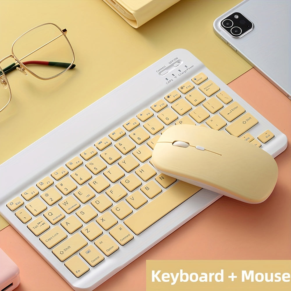 Ultra-Slim Portable BT Keyboard - Wireless Keyboard And Mouse Set, Suitable For IPad, Tablet, Laptop, Office Computer
