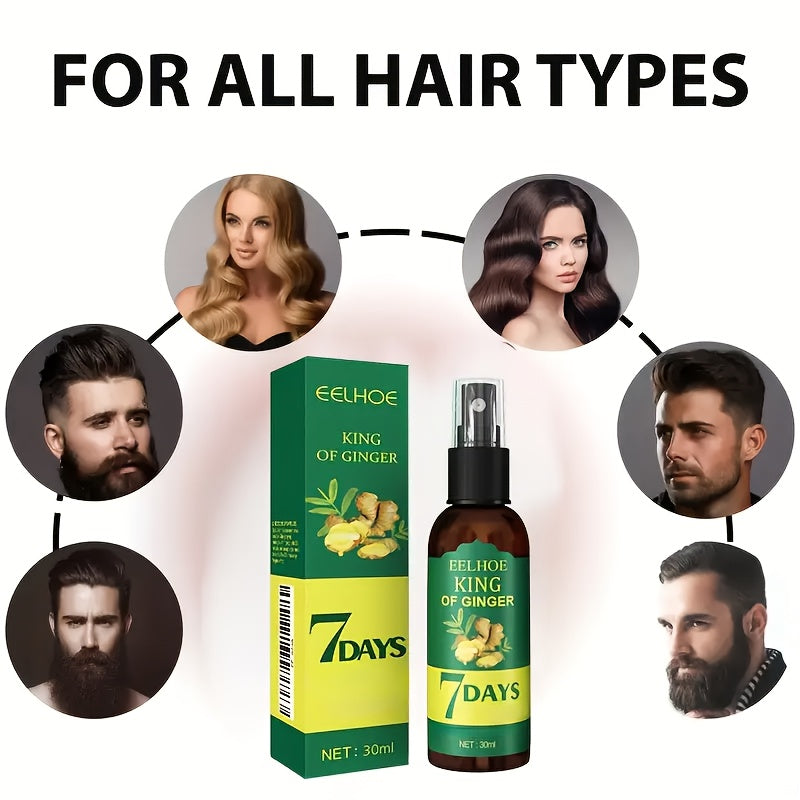 2pcs 7 Days Ginger Hair Spray, Ginger Hair Oil & Biotin Hair Serum - Specially Designed For Men & Women With Thin & Dry Damaged Hair - Essential Oil Hair Care Liquid.