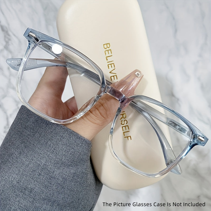 Stylish TR Square Frame Glasses - Ultra-Lightweight, Clear Lens, Casual Fashion, Computer Eyewear for Women and Men - Perfect for Everyday Wear