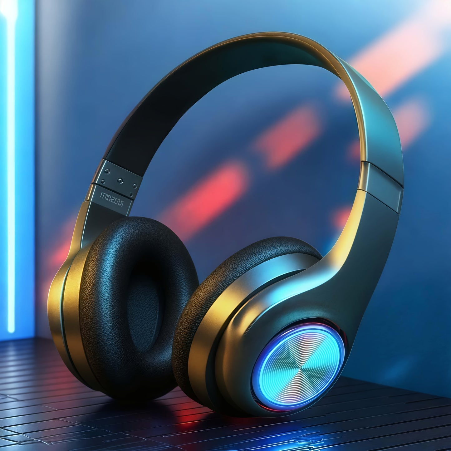 Wireless Headphones, 2025 NEW Headset Subwoofer 5.3 Mobile Computer Game Music Sports Over Ear Earphones, Headphones Wtih LED Light, Portable Folding Headphone Active Noise Canceling Headphones, Wireless Headphones with Deep