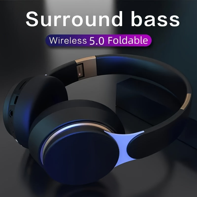 07S Wireless Over-ear Headphones - Hifi Surround Bass, Foldable Design, 400mAh Battery | Wireless, Wired, TF Card, Radio Mode for Sports, Games