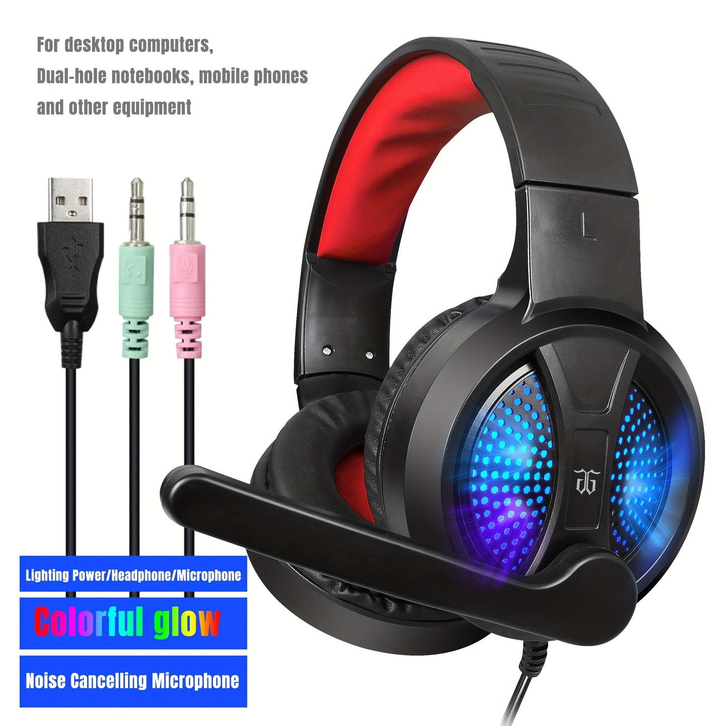 All-in-one Combo for PC Gamers: Wired Gaming Keyboard and Mouse, Headset, Mouse Pad for Xbox and PS4 Users