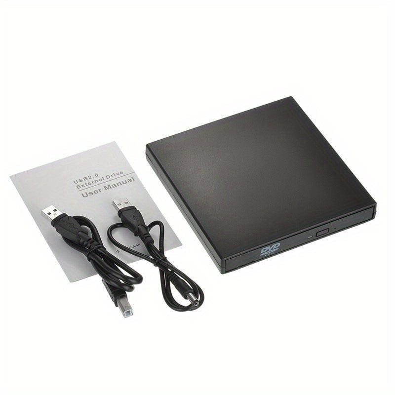 External CD DVD Drive, USB 2.0 Slim Protable External CD-RW Drive DVD-RW Burner Writer Player For Laptop Notebook PC Desktop Computer