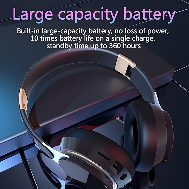07S Wireless Over-ear Headphones - Hifi Surround Bass, Foldable Design, 400mAh Battery | Wireless, Wired, TF Card, Radio Mode for Sports, Games