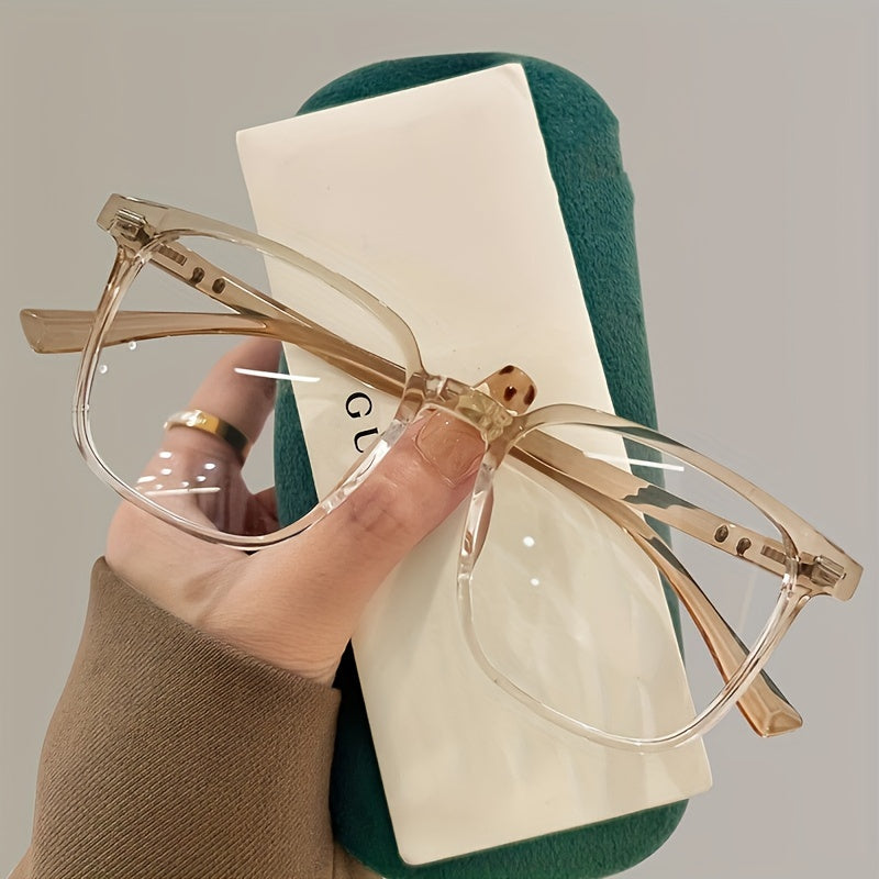 Stylish TR Square Frame Glasses - Ultra-Lightweight, Clear Lens, Casual Fashion, Computer Eyewear for Women and Men - Perfect for Everyday Wear