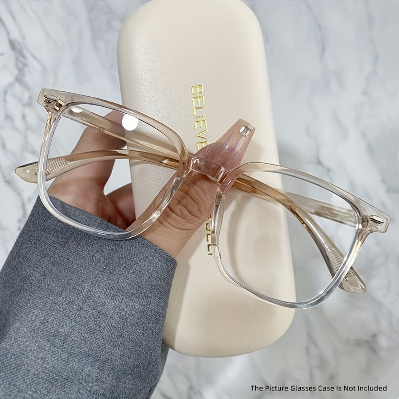 Stylish TR Square Frame Glasses - Ultra-Lightweight, Clear Lens, Casual Fashion, Computer Eyewear for Women and Men - Perfect for Everyday Wear