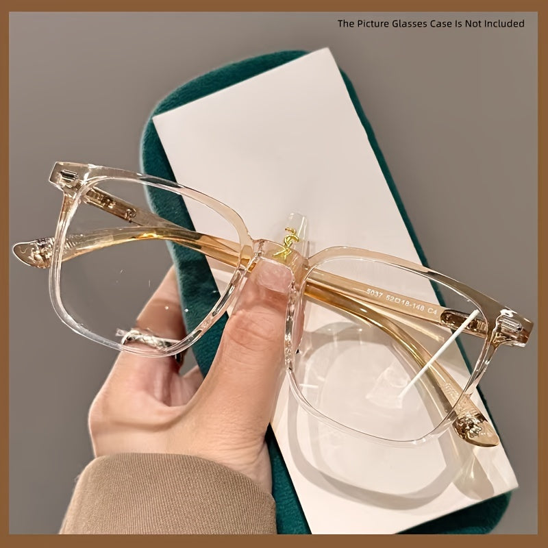 Stylish TR Square Frame Glasses - Ultra-Lightweight, Clear Lens, Casual Fashion, Computer Eyewear for Women and Men - Perfect for Everyday Wear