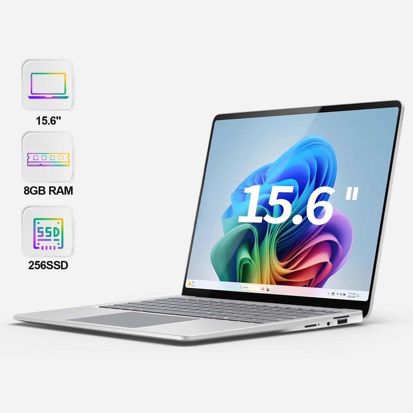 Newest 15.6 FHD Student Laptop Computer, Business Person PC Work Notebook Computers for College Students, Intel Celeron Dual Core Processor Up to 2.60Ghz, 8GB RAM, 256GB SSD, Webcam, Slim Portable Latest Generation Business L