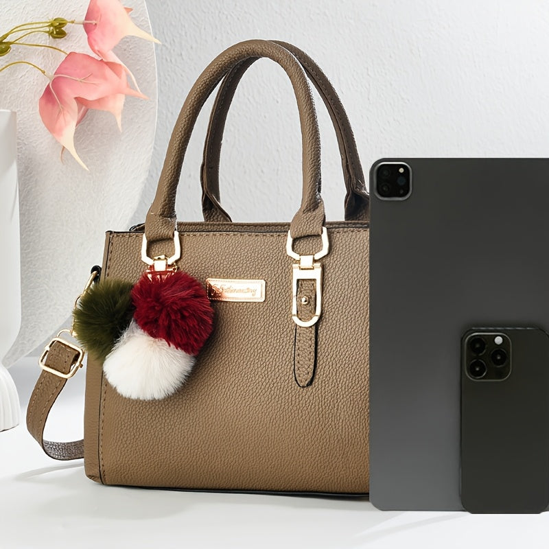 Elegant Mother'S Day Lady Bag, Large, New, Simple Fashion, Single Shoulder Sling Bag, Black, with Removable Strap and Zipper Closure, for Women, Gift