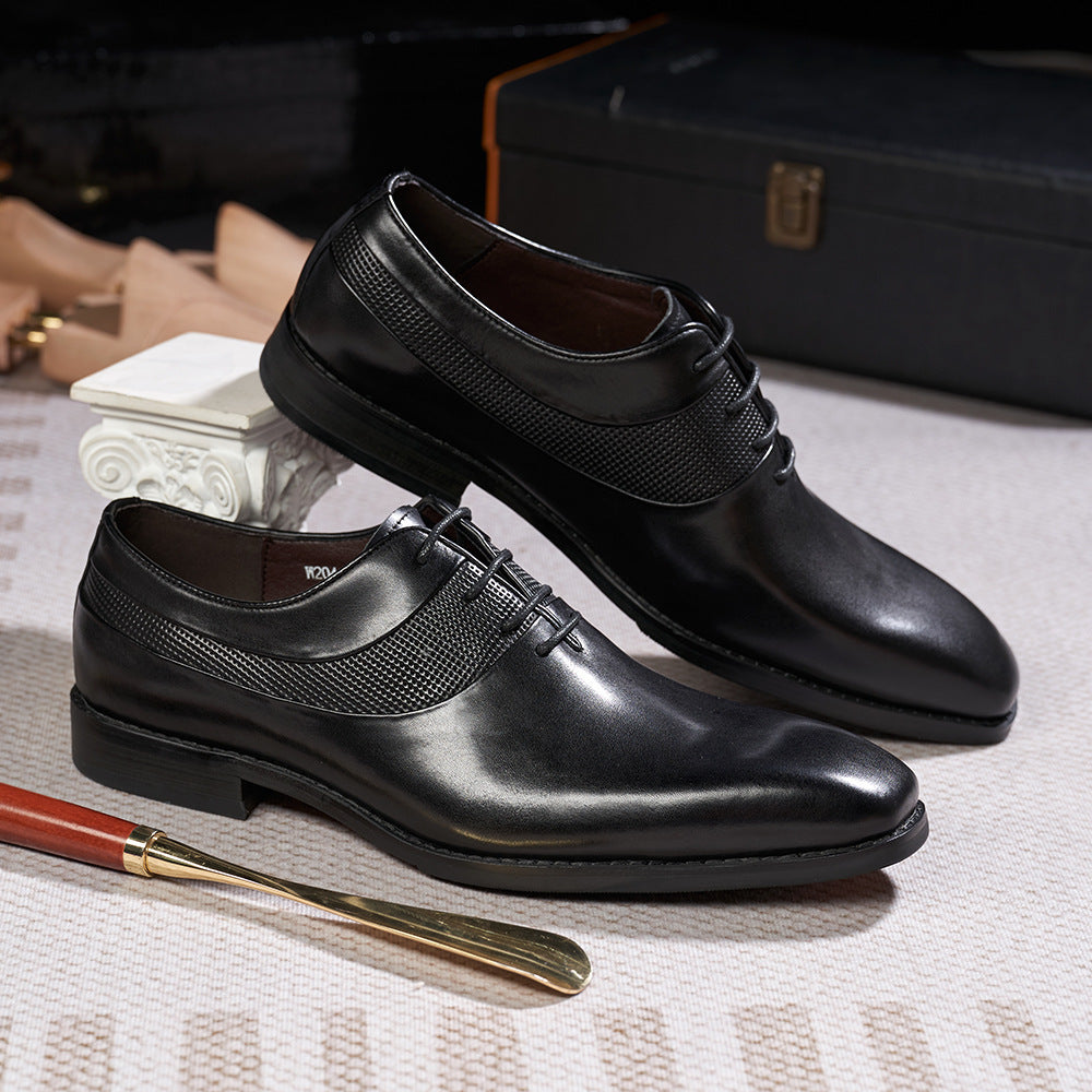 Men's Breathable Leather Shoes Black Soft Leather Soft Bottom Spring And Autumn Best Man Men's Business Formal Wear Casual Shoe
