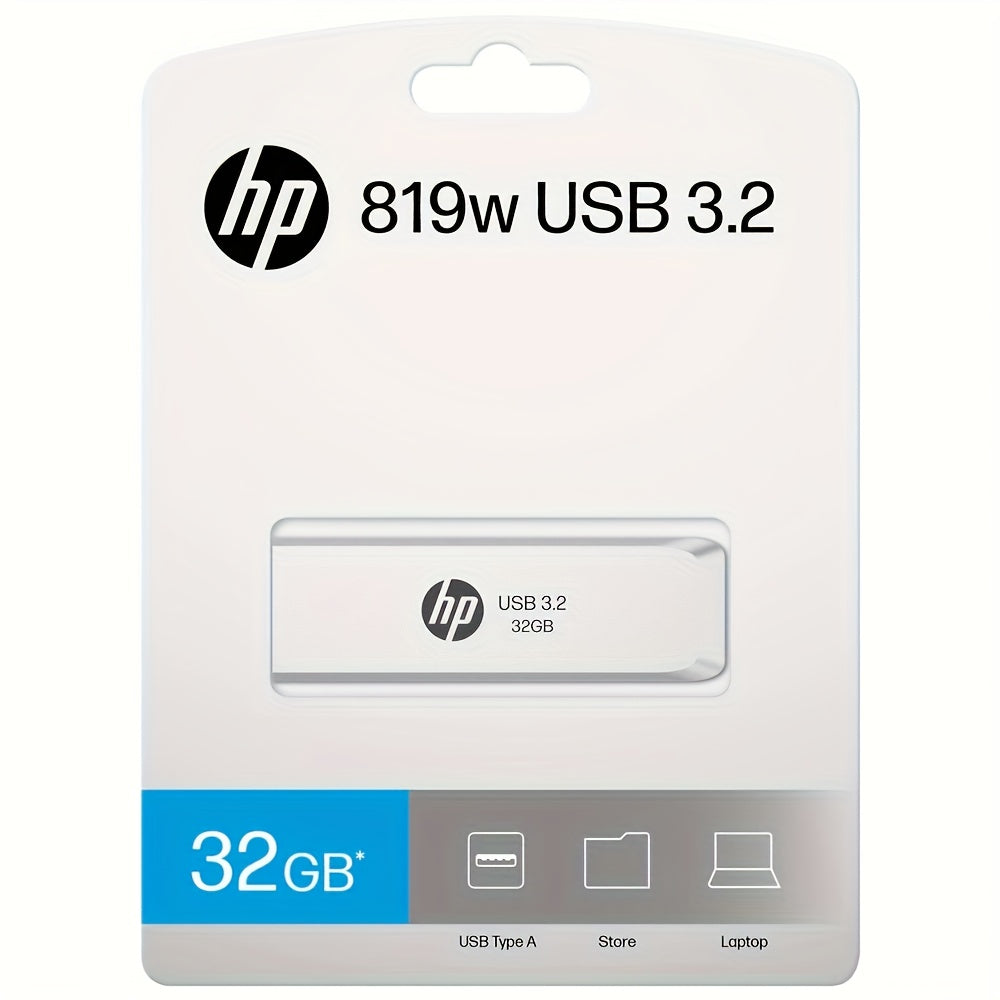 HP 32GB/64GB/128GB/256GB USB 3.2 Gen1 High-Speed Retractable Metal U Disk, Portable and Durable with Large Capacity for Data Transfer