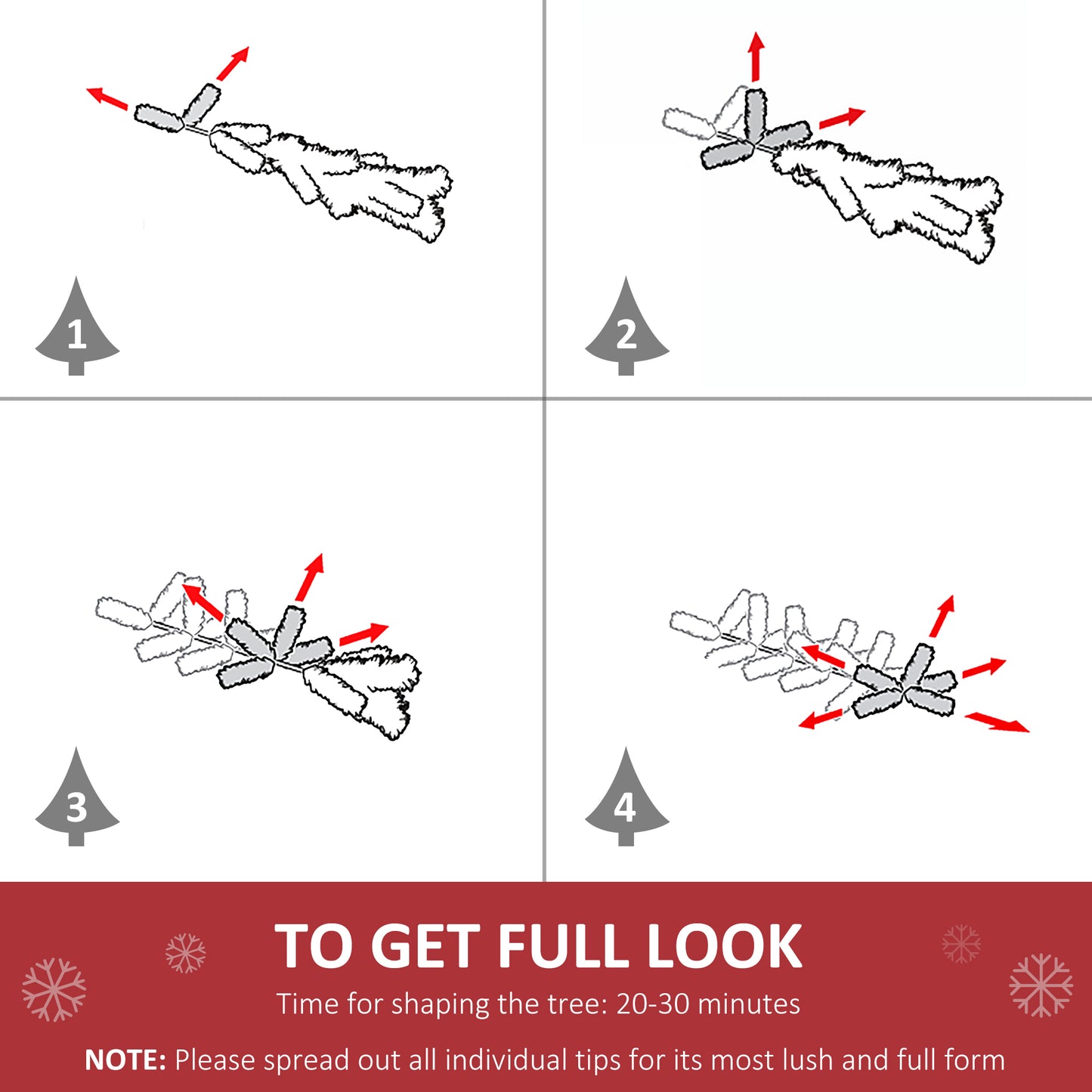 5' Artificial Half Christmas Trees with Auto Open