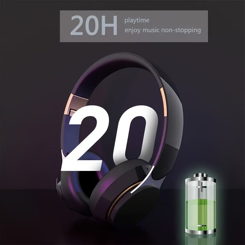 Wireless Headphones, Portable Over Ear Headphones, Foldable Headphones With Mic, FM Radio, 3.5MM AUX Cable, Soft-Earpads, Support TF Card Play For Travel Home Office Cellphone PC