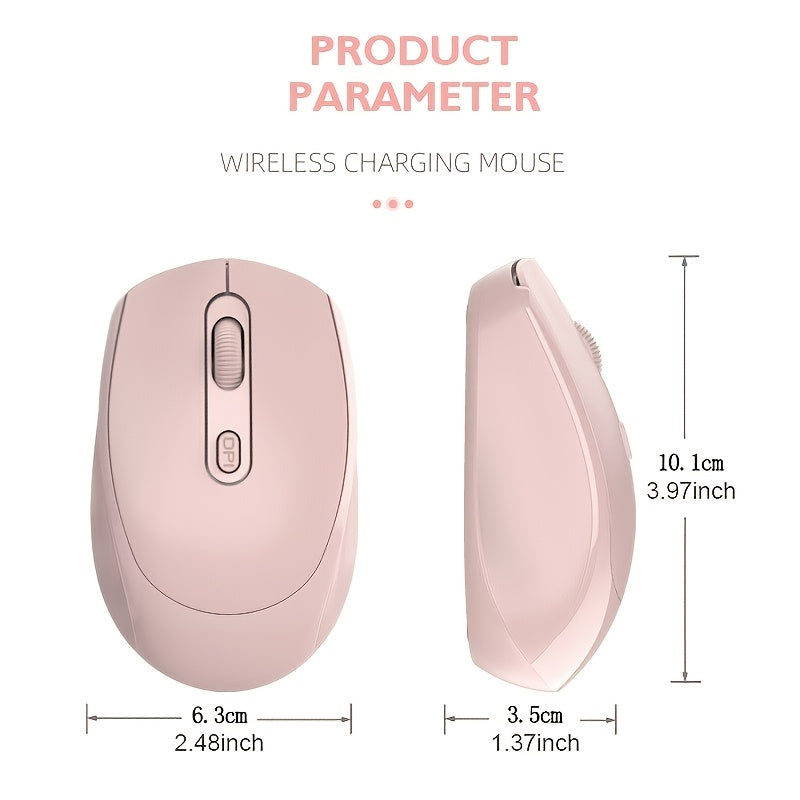 Congdi 2.4G Wireless Mouse - Ergonomic, Silent, Plug & Play for Laptops, PCs, Macs - Optical, Battery-Powered in Light Blue, Pink, Black