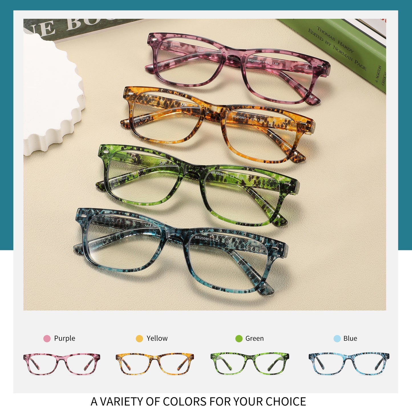 4Pack Women's Anti-blue Glasses, Women's Computer Glasses, Anti-glare Glasses