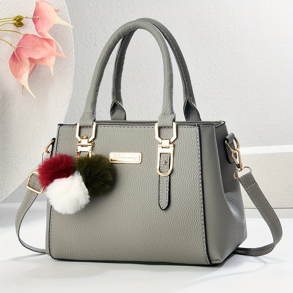Elegant Mother'S Day Lady Bag, Large, New, Simple Fashion, Single Shoulder Sling Bag, Black, with Removable Strap and Zipper Closure, for Women, Gift
