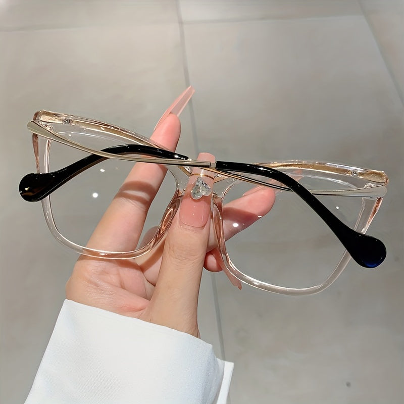 Fashionable Large Cat Eye Clear Lens Glasses for Women - Perfect for Computer Use and Decorative Purposes