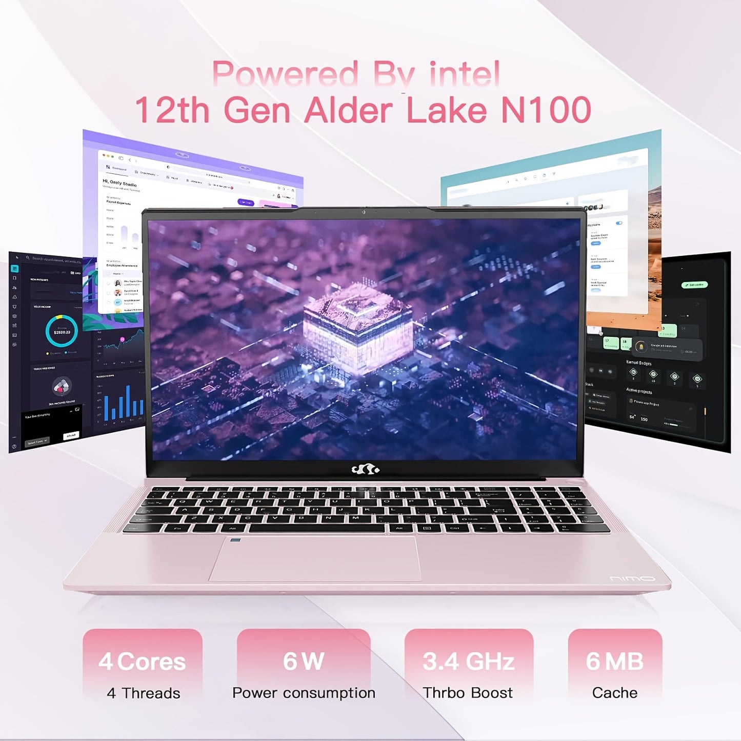 15.6 Inch High-Performance Laptop, Intel Pentium Quad-Core N100 (Beat to I3-1115G4, Up to 3.4GHz), RAM 8GB/16GB, SSD 256GB/512GB/1TB Full HD Laptop for Student And Business, Ultra-Thin And Lightweight Notebook PC Computer for