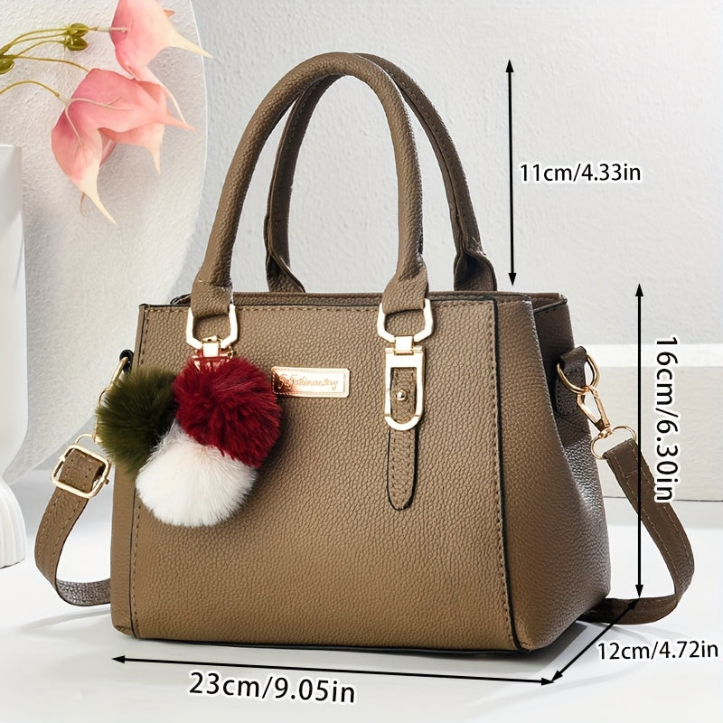 Elegant Mother'S Day Lady Bag, Large, New, Simple Fashion, Single Shoulder Sling Bag, Black, with Removable Strap and Zipper Closure, for Women, Gift