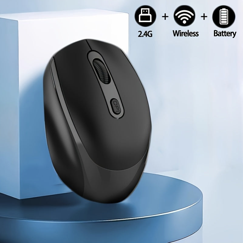 Congdi 2.4G Wireless Mouse - Ergonomic, Silent, Plug & Play for Laptops, PCs, Macs - Optical, Battery-Powered in Light Blue, Pink, Black