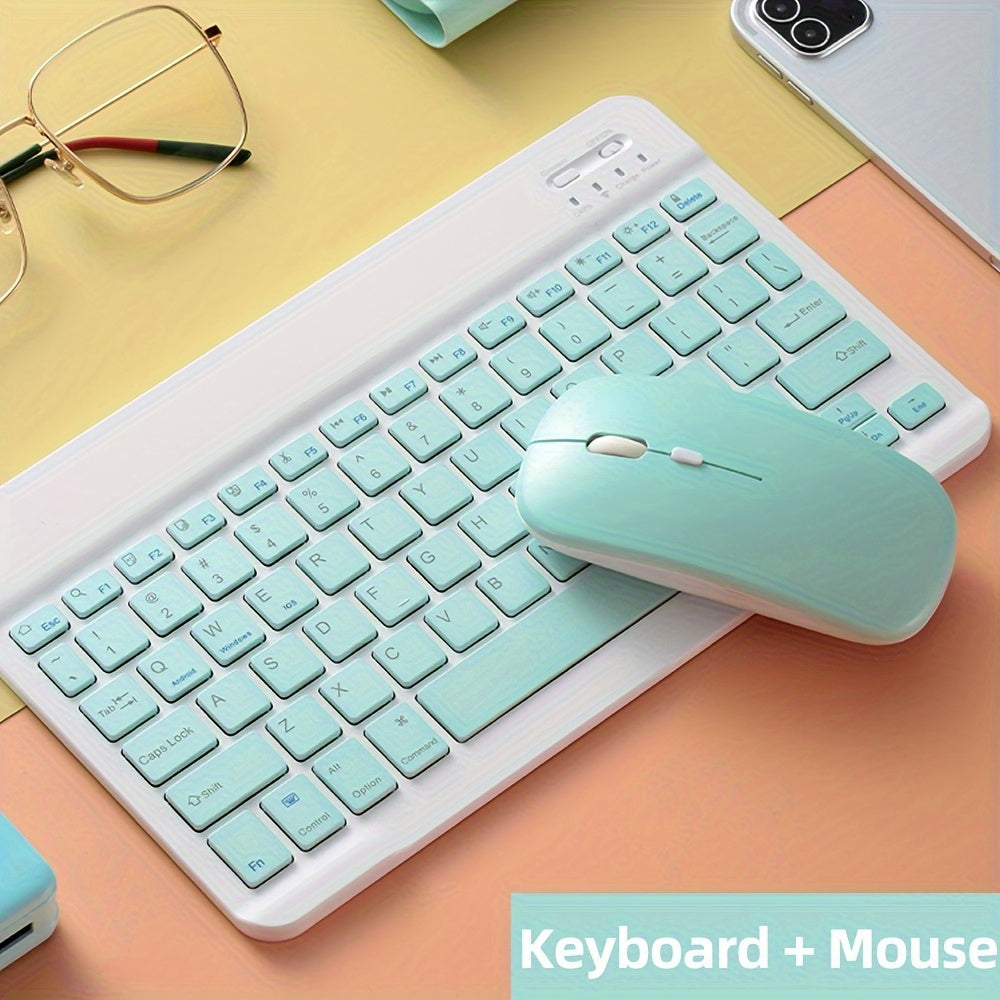 Ultra-Slim Portable BT Keyboard - Wireless Keyboard And Mouse Set, Suitable For IPad, Tablet, Laptop, Office Computer