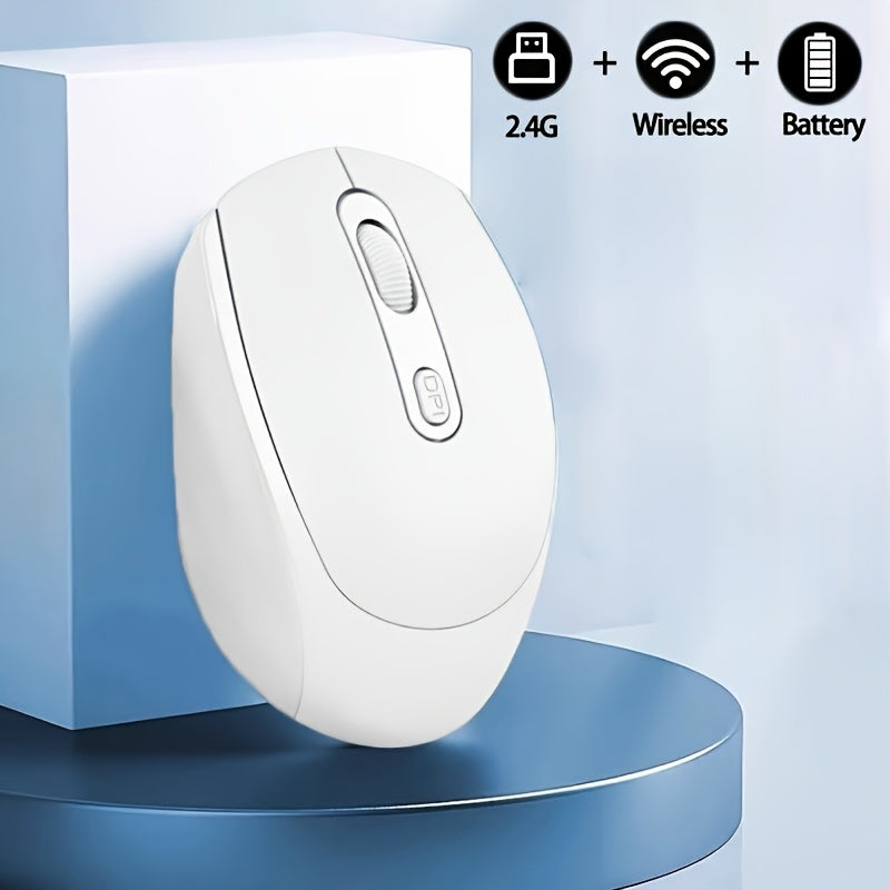 Congdi 2.4G Wireless Mouse - Ergonomic, Silent, Plug & Play for Laptops, PCs, Macs - Optical, Battery-Powered in Light Blue, Pink, Black