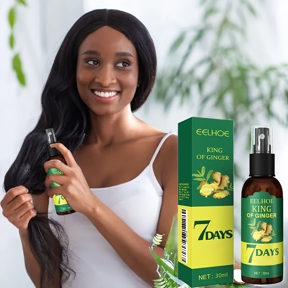 2pcs 7 Days Ginger Hair Spray, Ginger Hair Oil & Biotin Hair Serum - Specially Designed For Men & Women With Thin & Dry Damaged Hair - Essential Oil Hair Care Liquid.