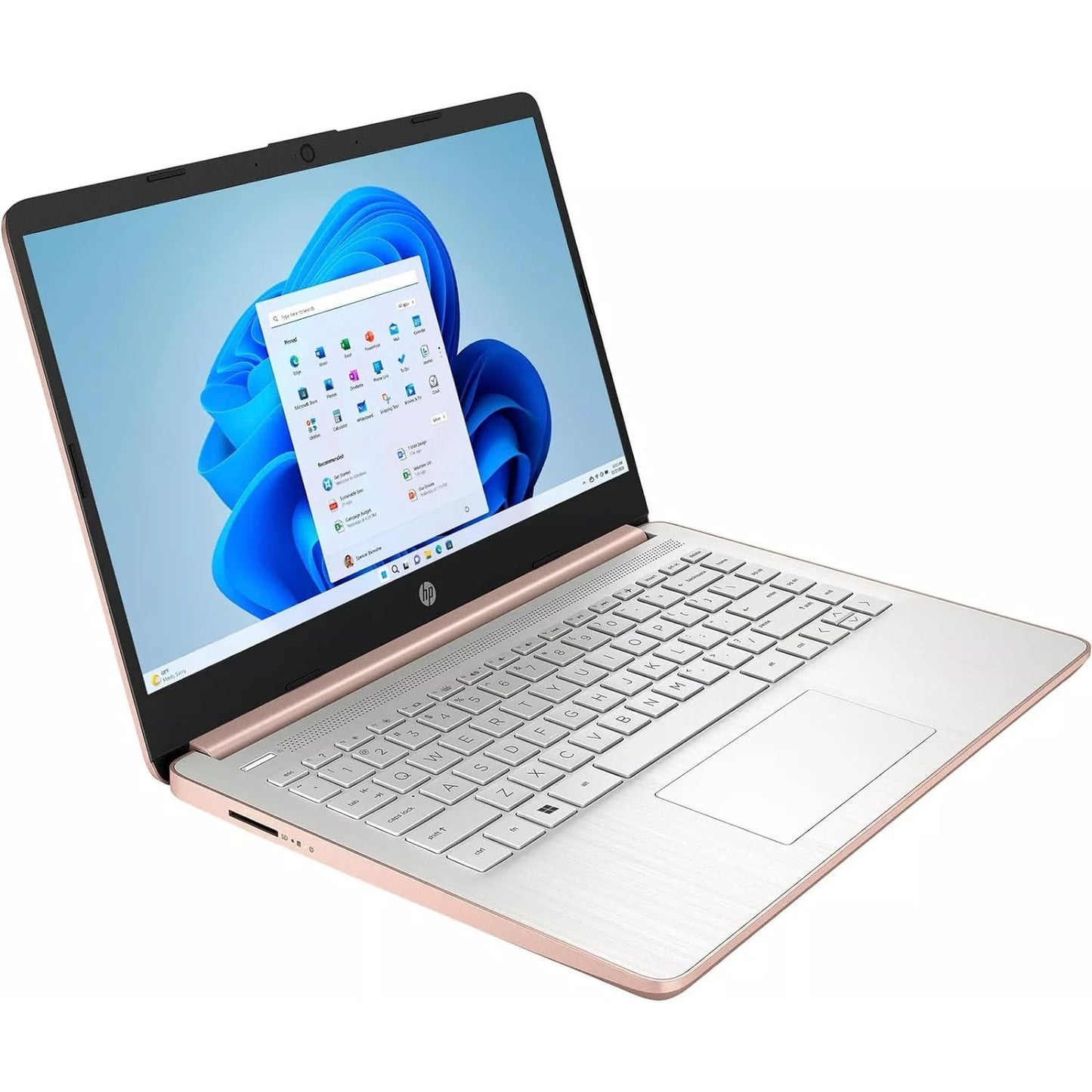 HP Stream 14-inch Business Laptop, Intel Celeron N4120, 4GB RAM, 384GB Storage (128GB eMMC and 256GB SD Card), Windows 11 Home in S Mode, Rosegolden