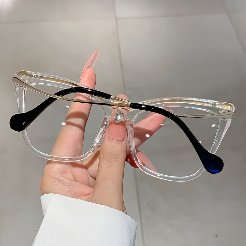 Fashionable Large Cat Eye Clear Lens Glasses for Women - Perfect for Computer Use and Decorative Purposes